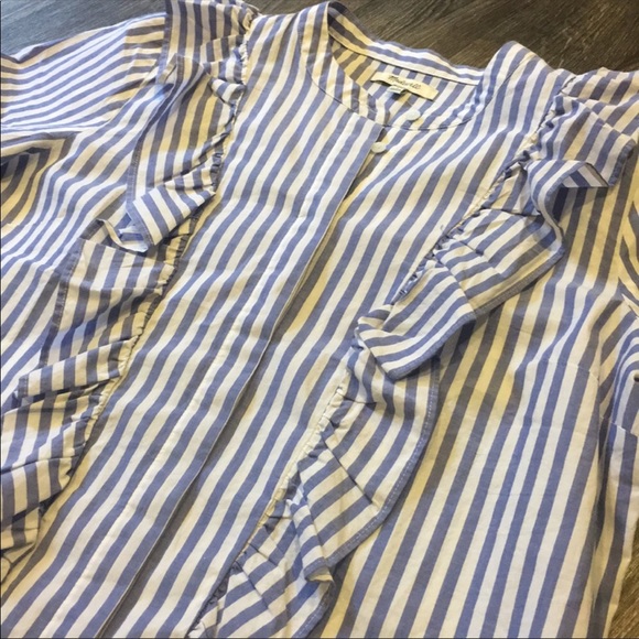 Madewell ruffle stripe button down - Picture 3 of 3